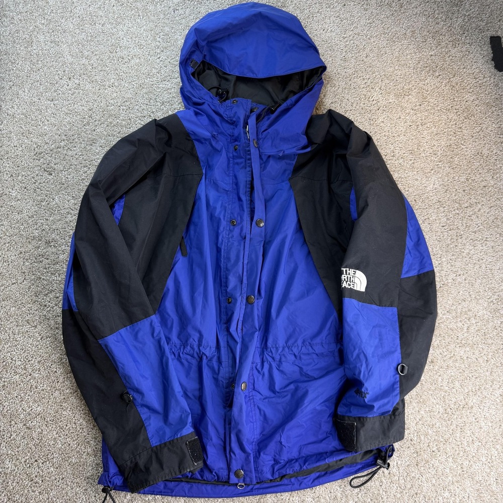 Vintage North Face Gore-Tex Ski Jacket Men Large Blue Hooded Full Zip Colorblock